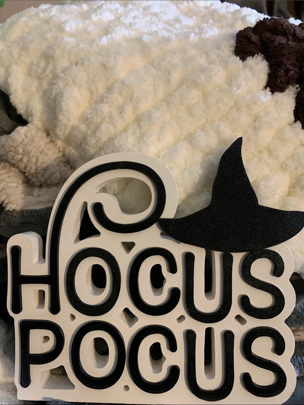 Hocus Pocus Decorative Wall Sign - Black and White 8- inches